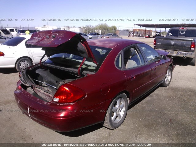 1FAFP55SXYG203192 - 2000 FORD TAURUS SES MAROON photo 4