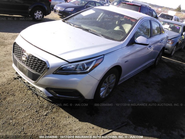 KMHE24L17GA012416 - 2016 HYUNDAI SONATA HYBRID/SE SILVER photo 2