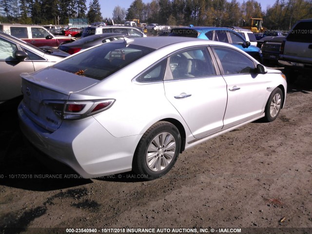 KMHE24L17GA012416 - 2016 HYUNDAI SONATA HYBRID/SE SILVER photo 4