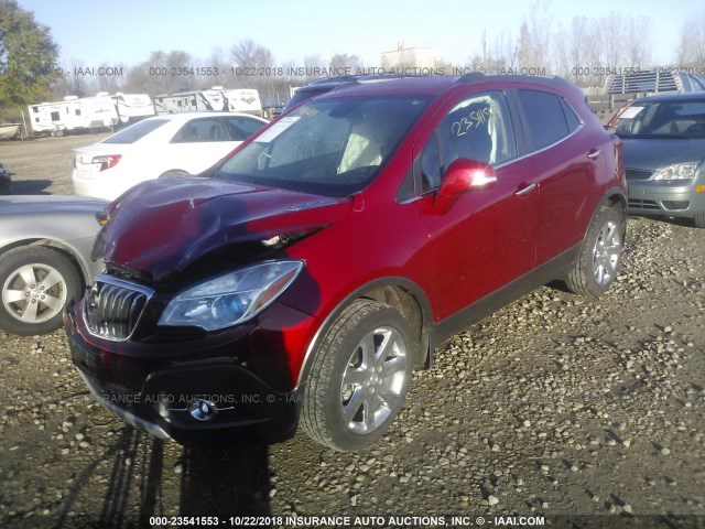 KL4CJGSB2GB752325 - 2016 BUICK ENCORE RED photo 2