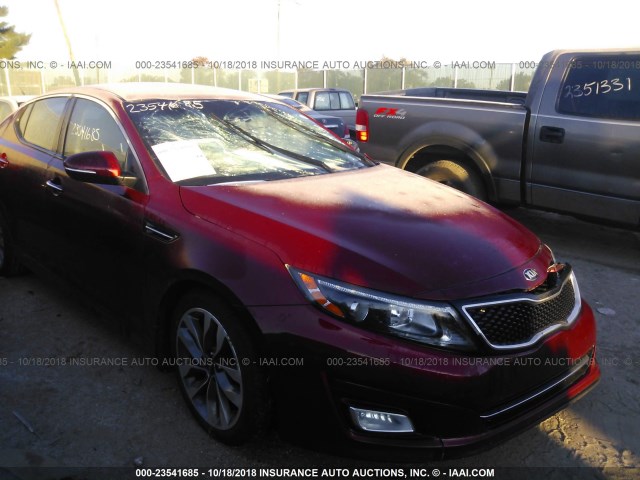 5XXGR4A75EG342377 - 2014 KIA OPTIMA SX RED photo 1