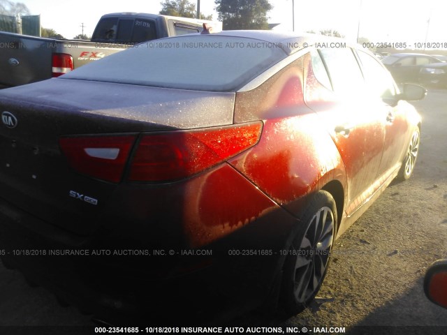 5XXGR4A75EG342377 - 2014 KIA OPTIMA SX RED photo 4