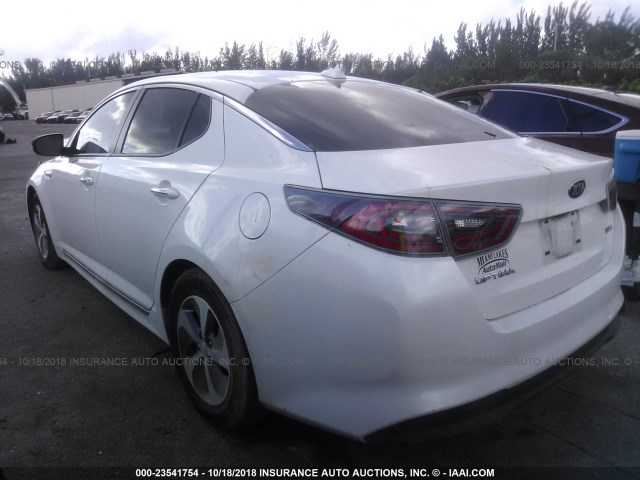 KNAGM4AD6E5072176 - 2014 KIA OPTIMA HYBRID WHITE photo 3