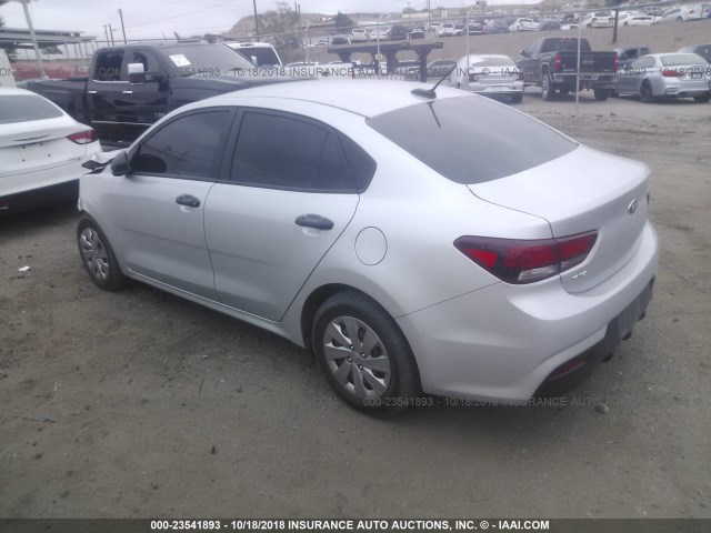 3KPA24AB3JE065715 - 2018 KIA RIO LX/S SILVER photo 3