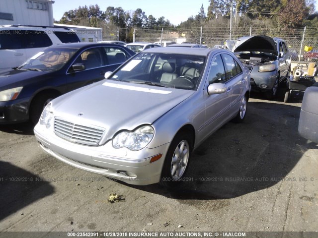 WDBRF61J22F243310 - 2002 MERCEDES-BENZ C 240 SILVER photo 2