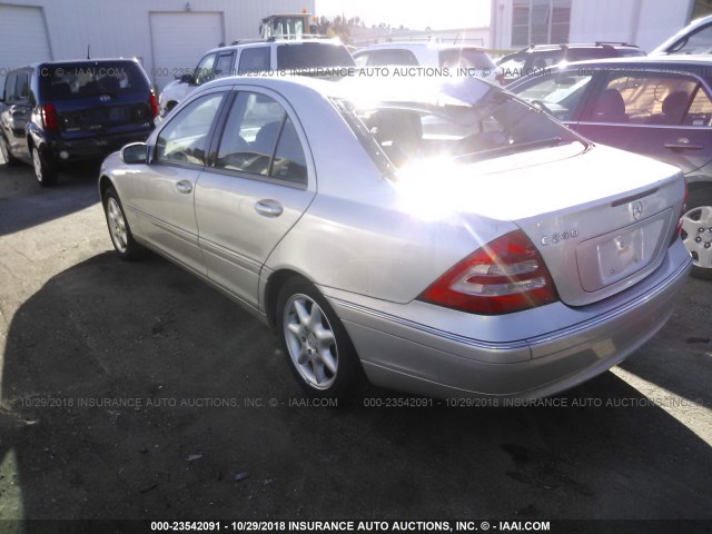 WDBRF61J22F243310 - 2002 MERCEDES-BENZ C 240 SILVER photo 3