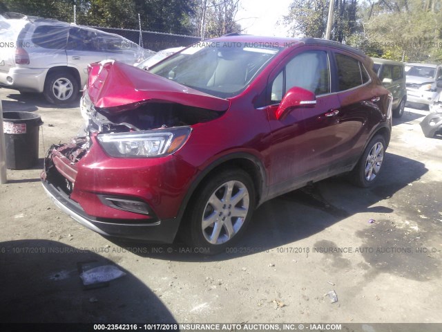 KL4CJBSB4HB018743 - 2017 BUICK ENCORE PREFERRED II RED photo 2