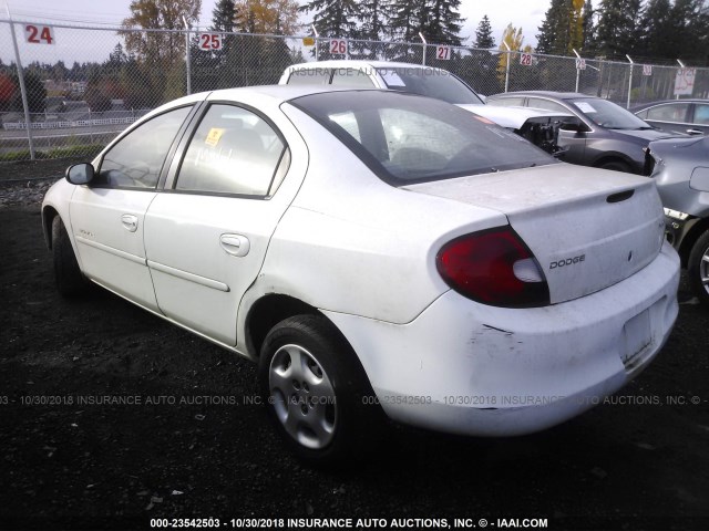 1B3ES46C8YD762202 - 2000 DODGE NEON ES WHITE photo 3