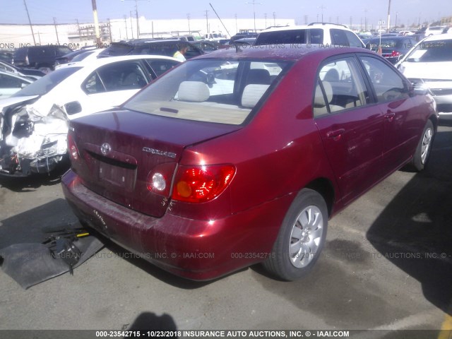 1NXBR32E34Z295694 - 2004 TOYOTA COROLLA CE/LE/S RED photo 4