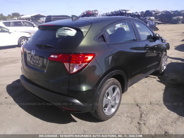 3CZRU5H36JM710343 - 2018 HONDA HR-V LX GREEN photo 4