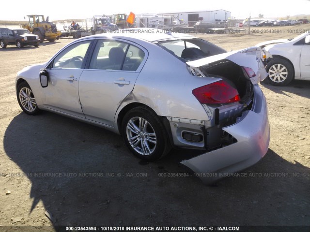 JN1CV6AR3DM768507 - 2013 INFINITI G37 SILVER photo 3