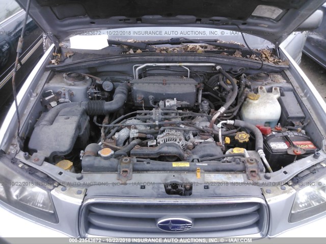 JF1SG65684H749744 - 2004 SUBARU FORESTER 2.5XS ვერცხლისფერი ფოტო 10