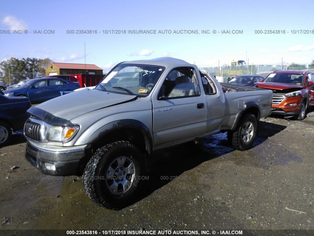 5TEWN72N13Z158719 - 2003 TOYOTA TACOMA XTRACAB SILVER photo 2