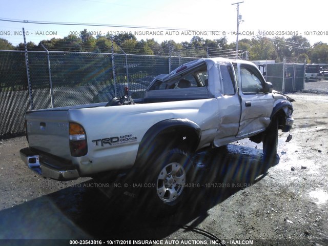 5TEWN72N13Z158719 - 2003 TOYOTA TACOMA XTRACAB SILVER photo 4