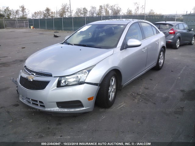 1G1PC5SB8D7193974 - 2013 CHEVROLET CRUZE LT SILVER photo 2