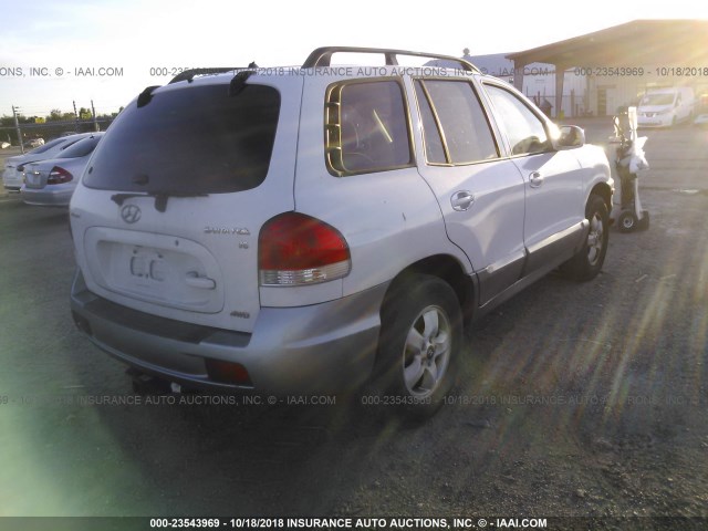 KM8SC73DX5U903565 - 2005 HYUNDAI SANTA FE GLS/LX WHITE photo 4