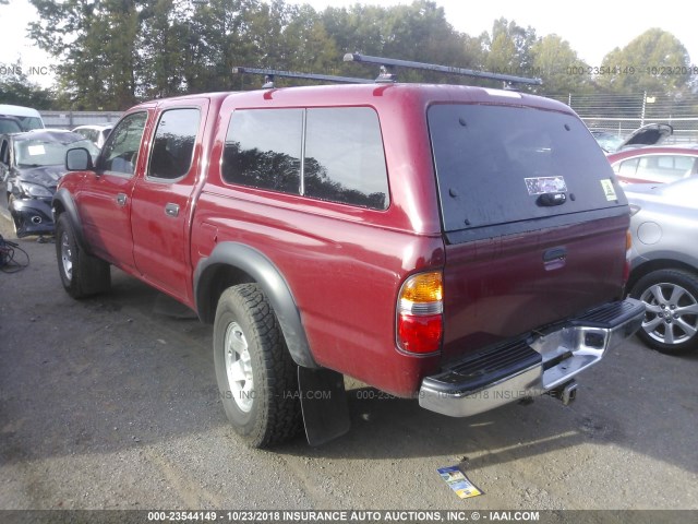5TEGN92N04Z397101 - 2004 TOYOTA TACOMA DOUBLE CAB PRERUNNER BURGUNDY photo 3