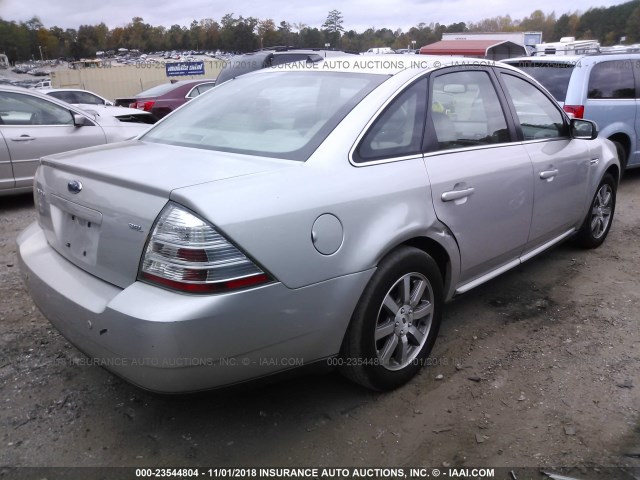 1FAHP24W98G110286 - 2008 FORD TAURUS SEL SILVER photo 4