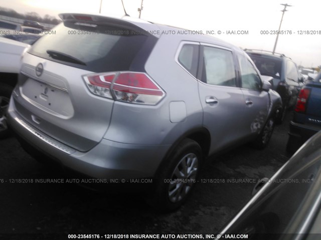 KNMAT2MT5FP511425 - 2015 NISSAN ROGUE S/SL/SV SILVER photo 4