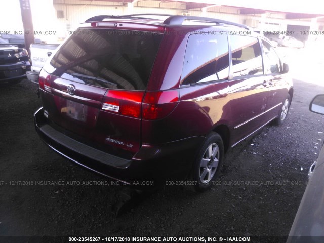 5TDZA23CX4S192925 - 2004 TOYOTA SIENNA CE/LE RED photo 4