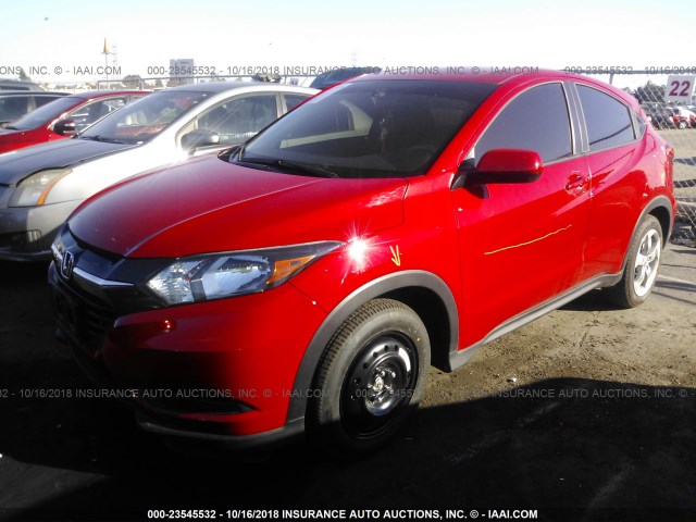 3CZRU5H35HG706048 - 2017 HONDA HR-V LX RED photo 2