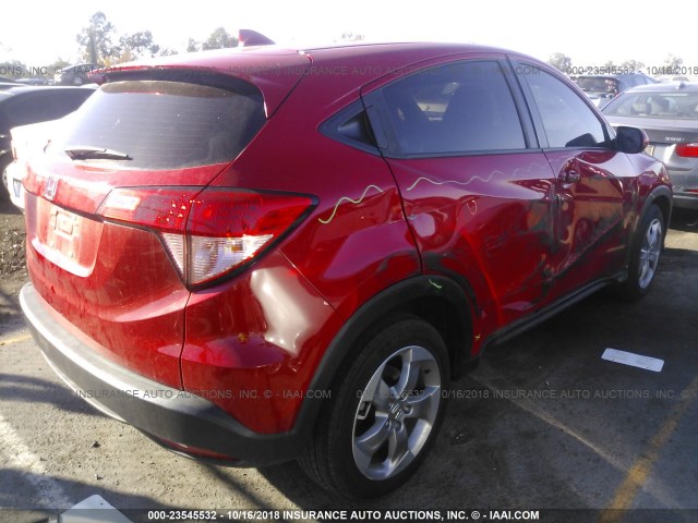 3CZRU5H35HG706048 - 2017 HONDA HR-V LX RED photo 4