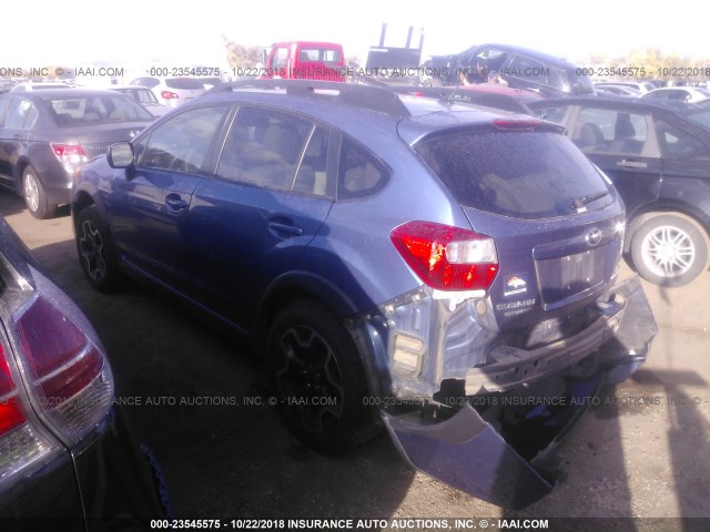 JF2GPACC8E8303057 - 2014 SUBARU XV CROSSTREK 2.0 PREMIUM BLUE photo 3