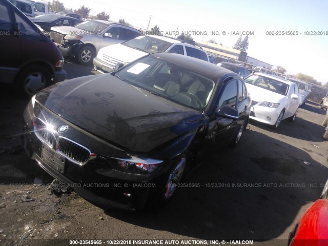 WBA3C1G56ENR49765 - 2014 BMW 328 I SULEV BLACK photo 2