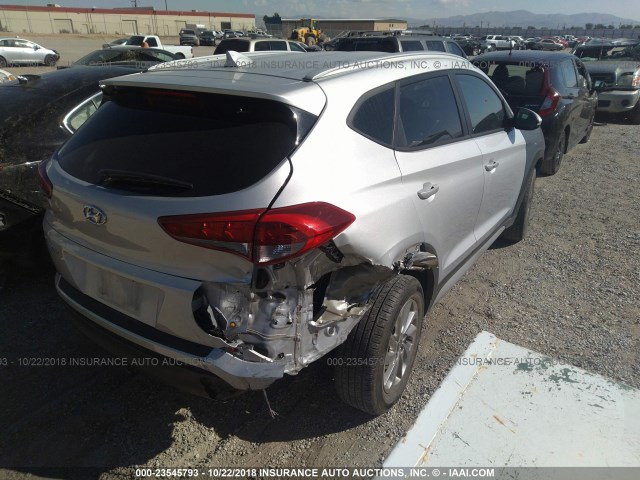 KM8J33A41HU394641 - 2017 HYUNDAI TUCSON LIMITED/SPORT AND ECO/SE SILVER photo 4