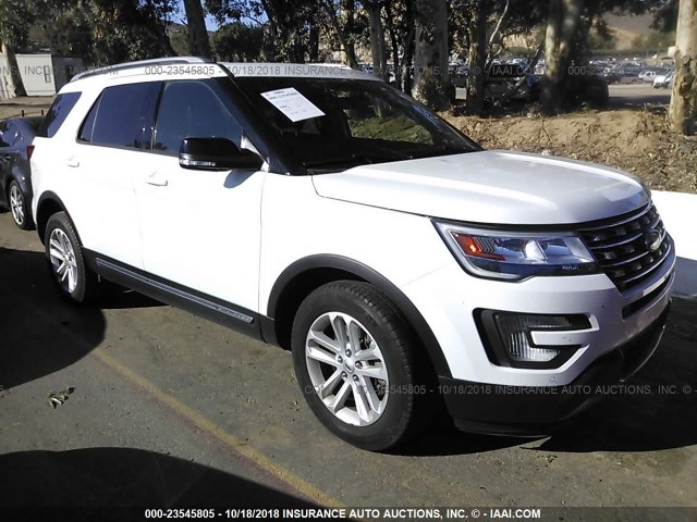 1FM5K7D83GGB18646 - 2016 FORD EXPLORER XLT WHITE photo 1