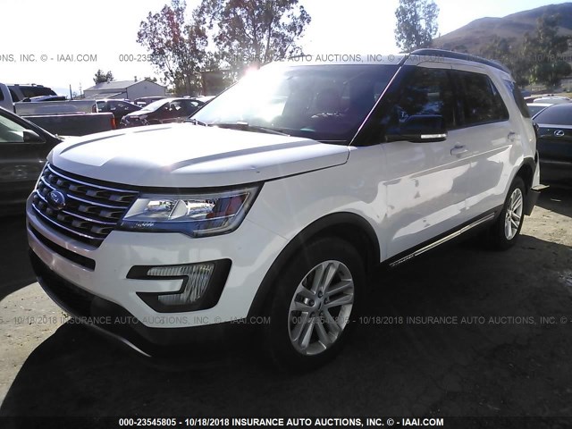 1FM5K7D83GGB18646 - 2016 FORD EXPLORER XLT WHITE photo 2