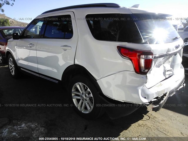 1FM5K7D83GGB18646 - 2016 FORD EXPLORER XLT WHITE photo 3