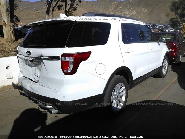 1FM5K7D83GGB18646 - 2016 FORD EXPLORER XLT WHITE photo 4