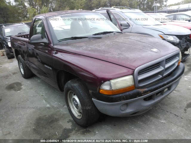 1B7FL26P11S103581 - 2001 DODGE DAKOTA PURPLE photo 1