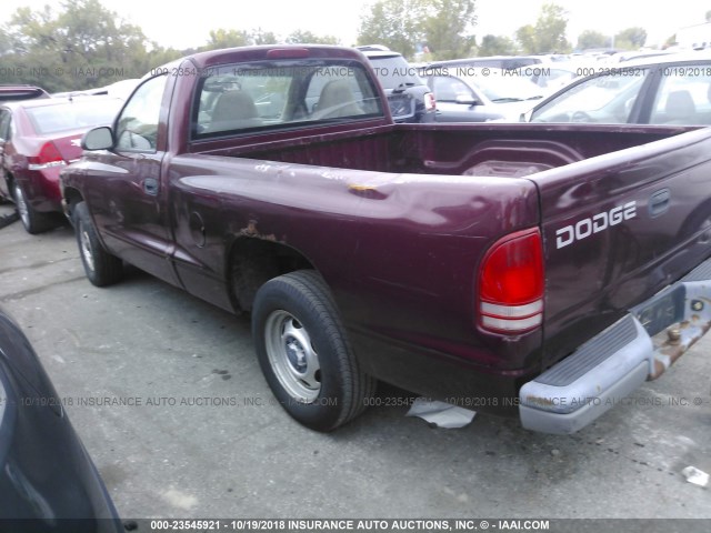 1B7FL26P11S103581 - 2001 DODGE DAKOTA PURPLE photo 3