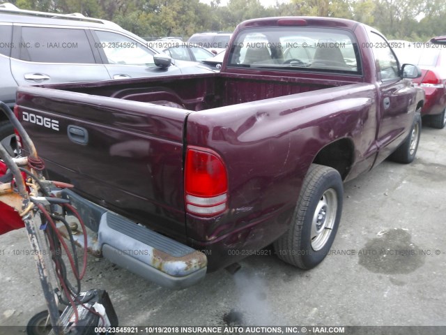 1B7FL26P11S103581 - 2001 DODGE DAKOTA PURPLE photo 4