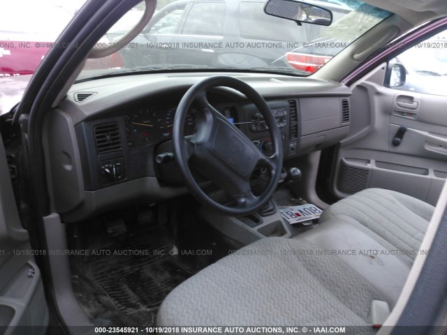 1B7FL26P11S103581 - 2001 DODGE DAKOTA PURPLE photo 5