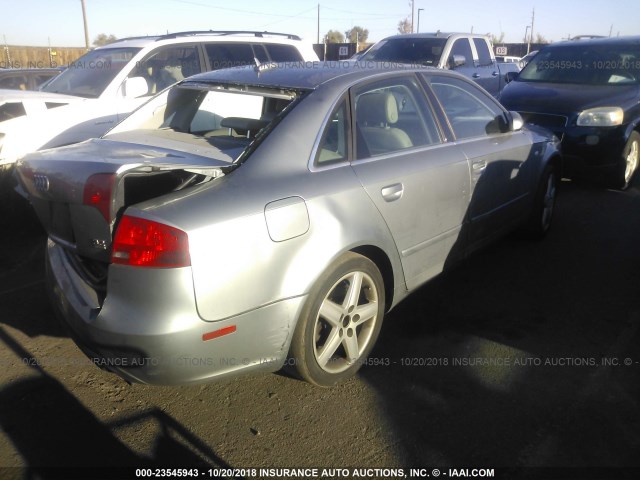 WAUDG68E95A446162 - 2005 AUDI A4 3.2 QUATTRO SILVER photo 4