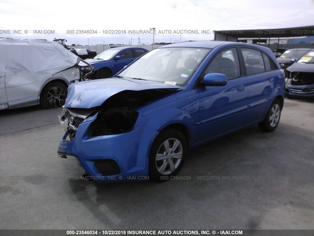 KNADH5A39A6646035 - 2010 KIA RIO LX/SX BLUE photo 2