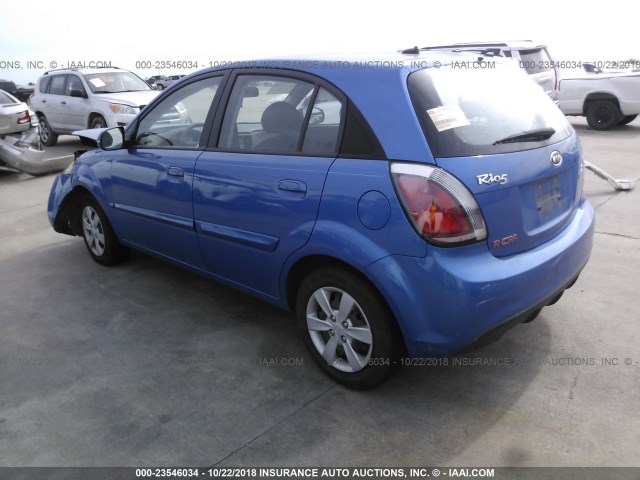 KNADH5A39A6646035 - 2010 KIA RIO LX/SX BLUE photo 3