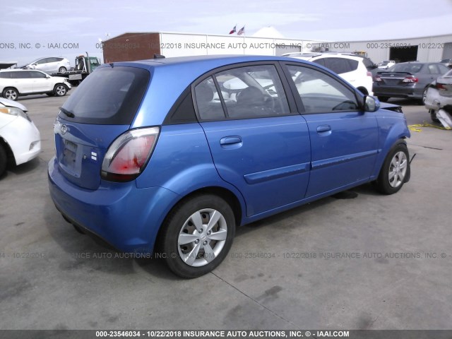 KNADH5A39A6646035 - 2010 KIA RIO LX/SX BLUE photo 4