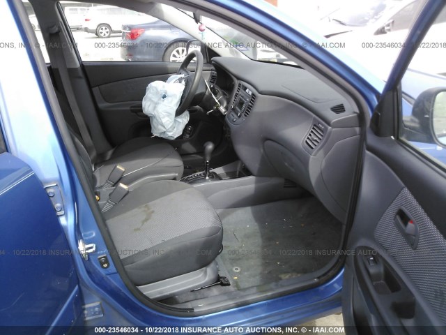 KNADH5A39A6646035 - 2010 KIA RIO LX/SX BLUE photo 5