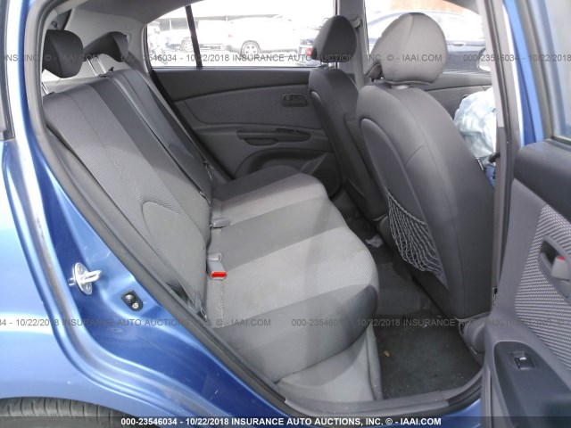 KNADH5A39A6646035 - 2010 KIA RIO LX/SX BLUE photo 8