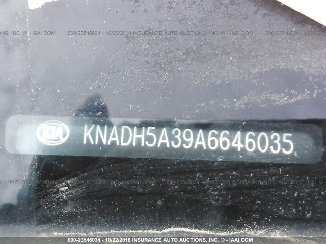 KNADH5A39A6646035 - 2010 KIA RIO LX/SX BLUE photo 9