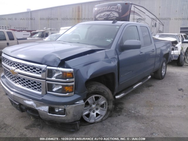 1GCVKREH5FZ383098 - 2015 CHEVROLET SILVERADO K1500 LT BLUE photo 2