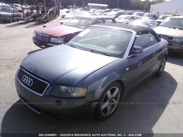 WAUAC48H64K020242 - 2004 AUDI A4 1.8 CABRIOLET GRAY photo 2