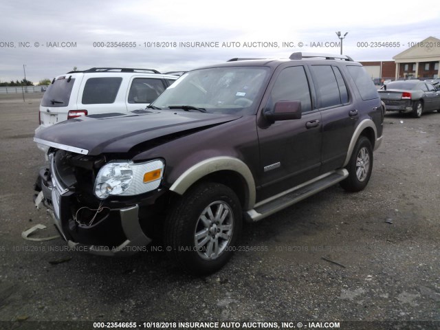 1FMEU64E97UA79539 - 2007 FORD EXPLORER EDDIE BAUER BURGUNDY photo 2