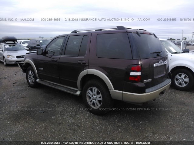 1FMEU64E97UA79539 - 2007 FORD EXPLORER EDDIE BAUER BURGUNDY photo 3