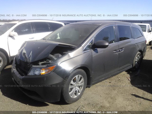 5FNRL5H69FB036252 - 2015 HONDA ODYSSEY EXL GRAY photo 2