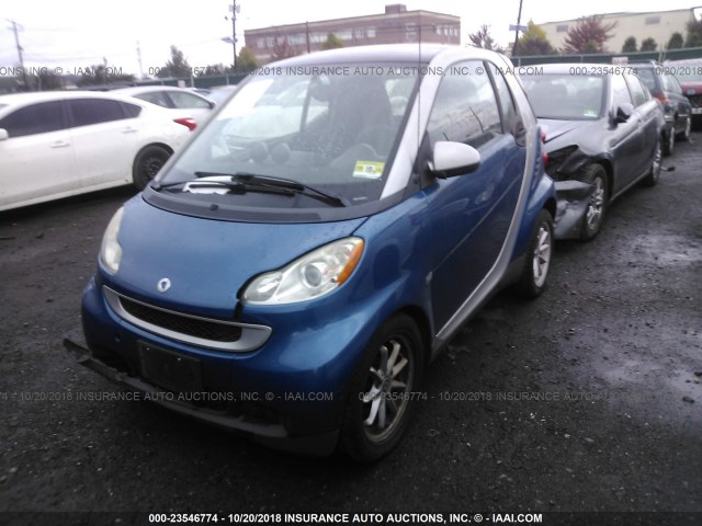 WMEEJ31X68K082544 - 2008 SMART FORTWO PURE/PASSION BLUE photo 2